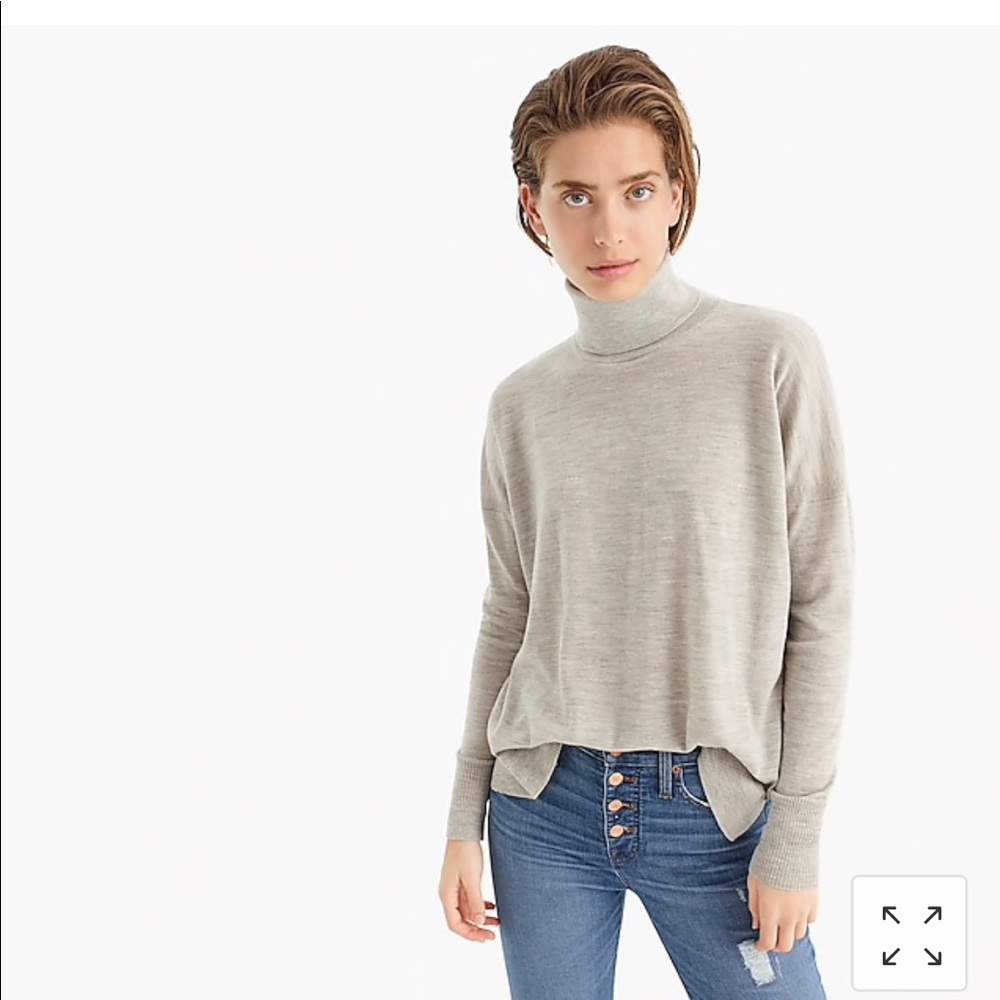 J crew merino wool turtleneck with side slits M